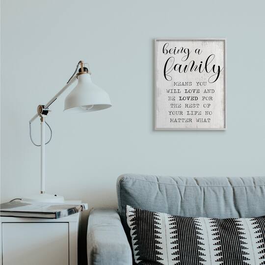 Stupell Industries Family is Being Loved Wall Art in Gray Frame